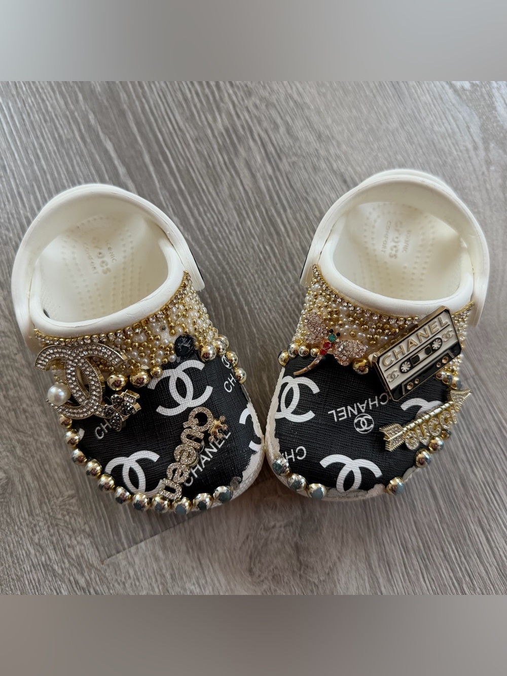Custom CROCS Kids Black & White
